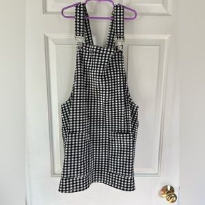Checkered overall mini dress